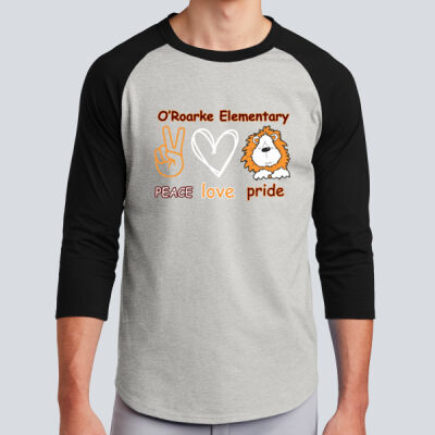 Adult Raglan T-Shirt - Peace Love Pride Thumbnail